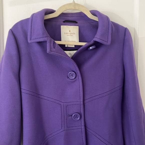 Kate Spade Purple Coat size 4 100% wool - Picture 2 of 6